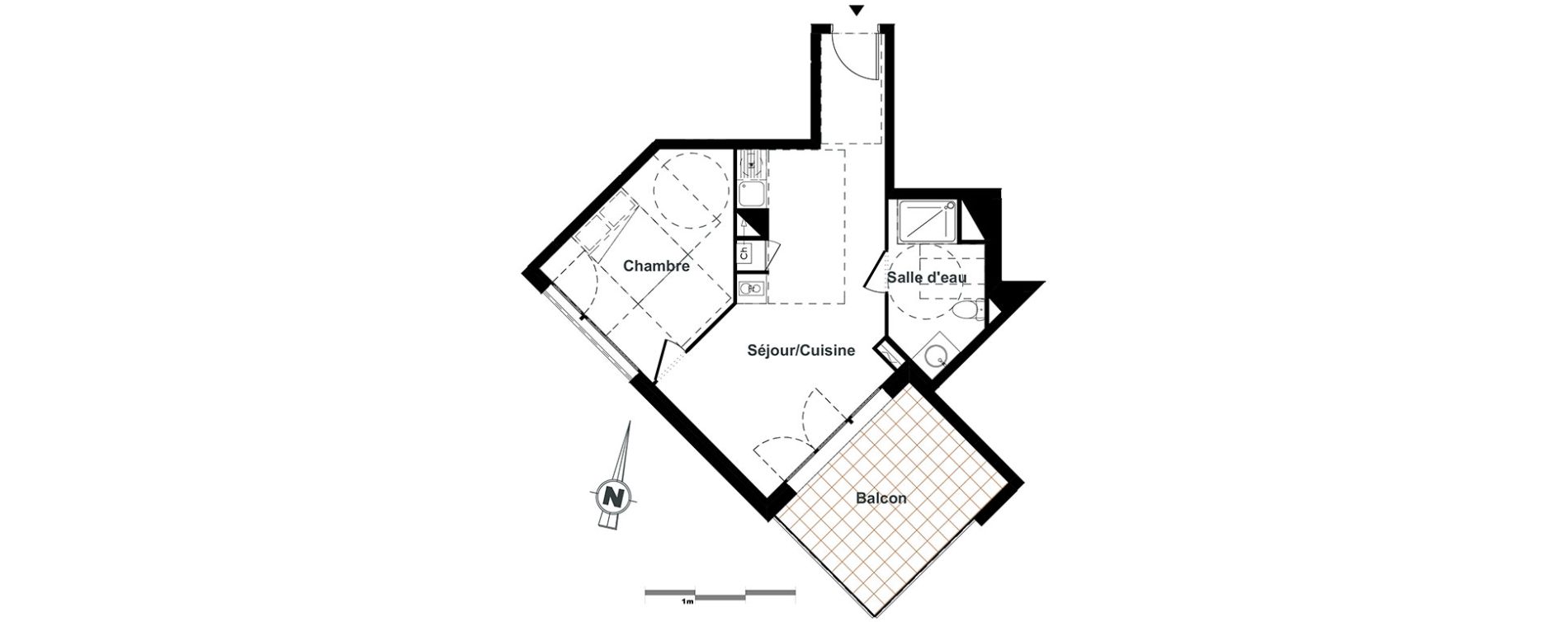 Appartement T2 de 40,08 m2 &agrave; Toulouse Purpan