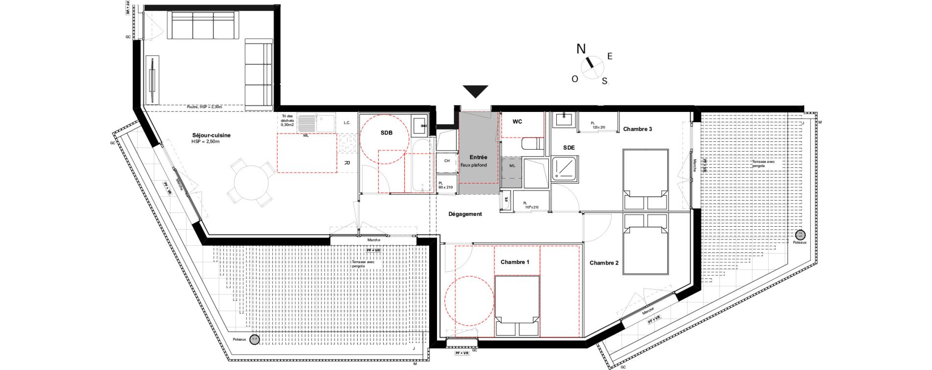 Appartement T4 de 88,45 m2 &agrave; Toulouse Les ar&egrave;nes