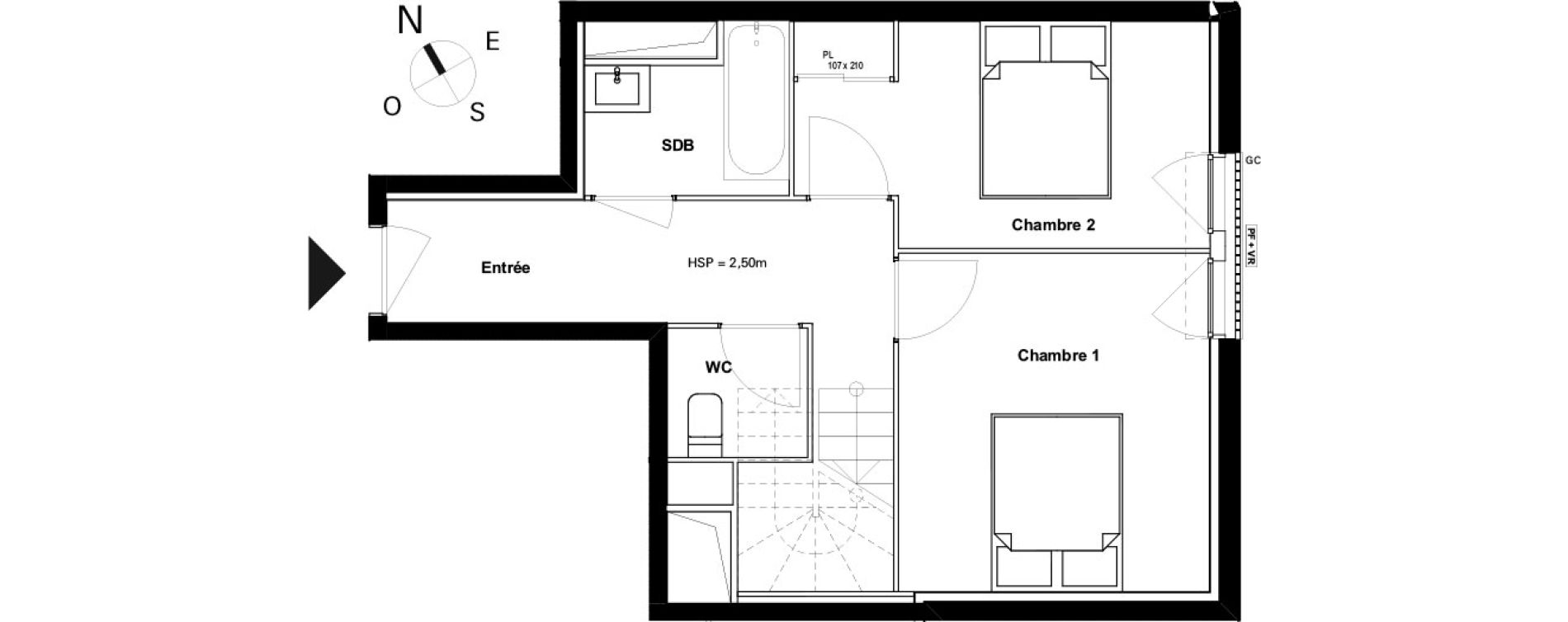 Appartement T5 de 105,97 m2 &agrave; Toulouse Les ar&egrave;nes