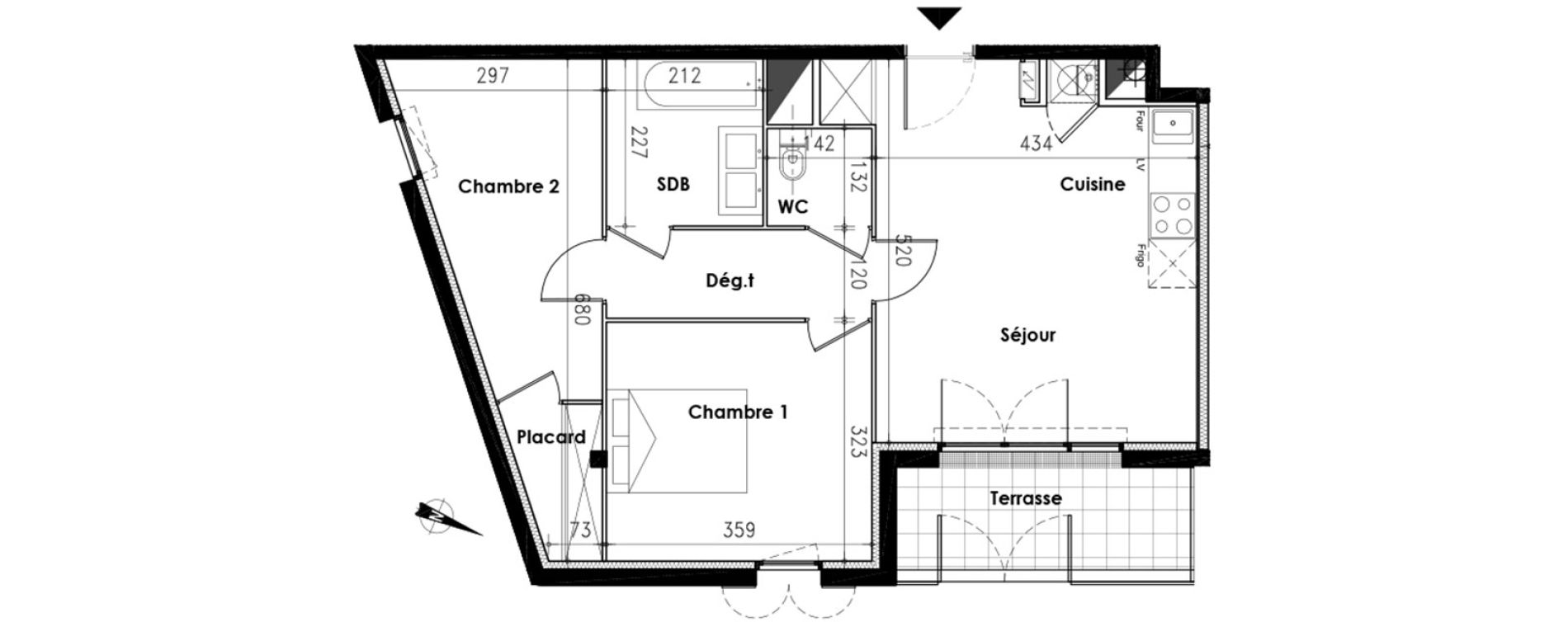 Appartement T3 de 57,40 m2 &agrave; Toulouse Lalande