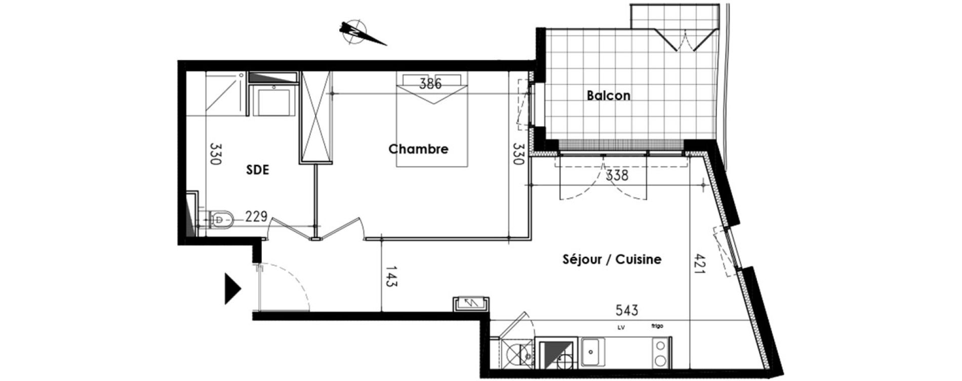 Appartement T2 de 46,10 m2 &agrave; Toulouse Lalande