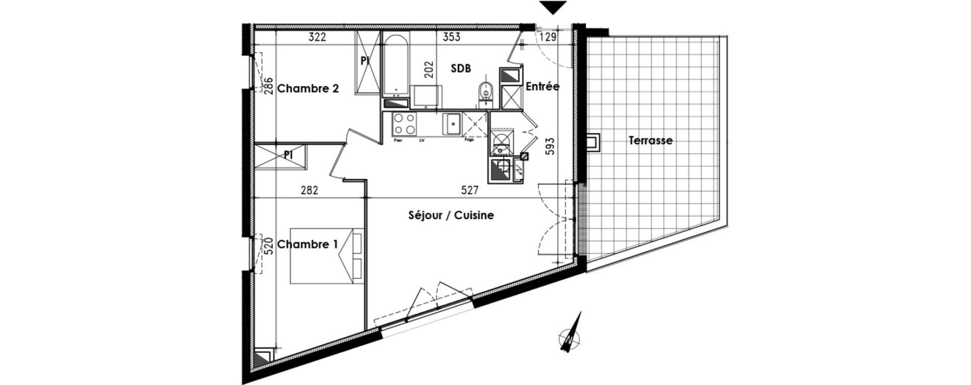 Appartement T3 de 56,90 m2 &agrave; Toulouse Lalande