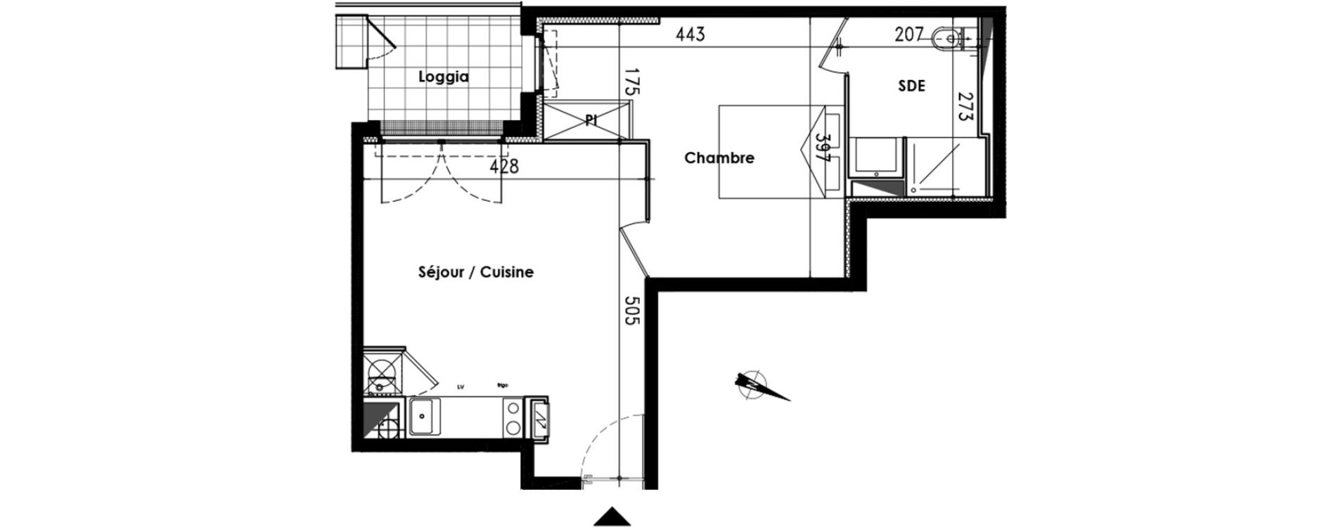 Appartement T2 de 39,00 m2 &agrave; Toulouse Lalande