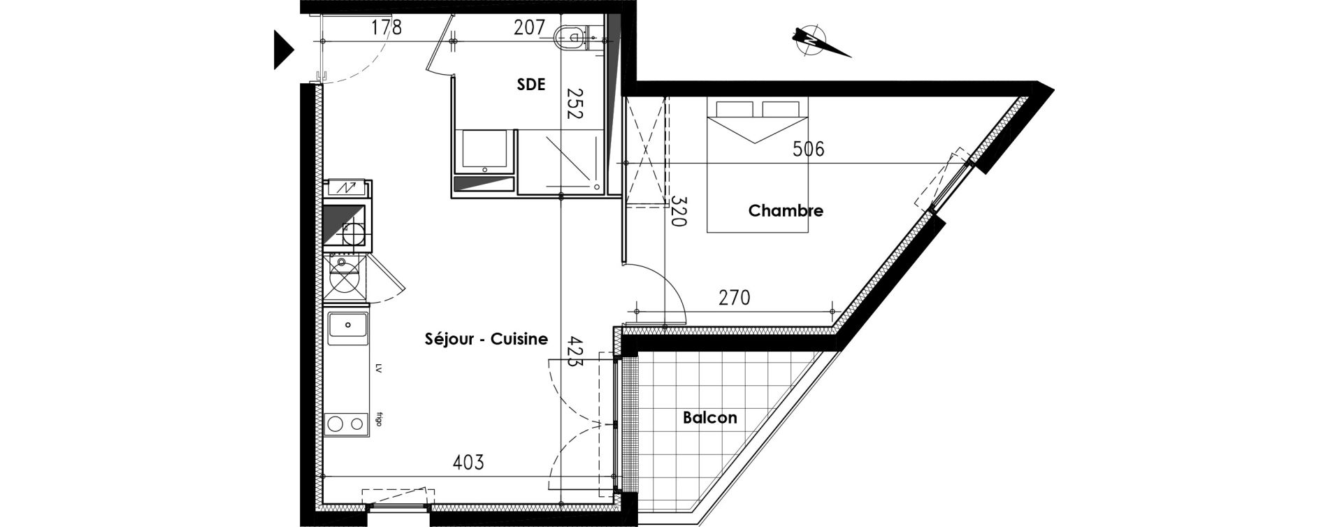 Appartement T2 de 39,30 m2 &agrave; Toulouse Lalande