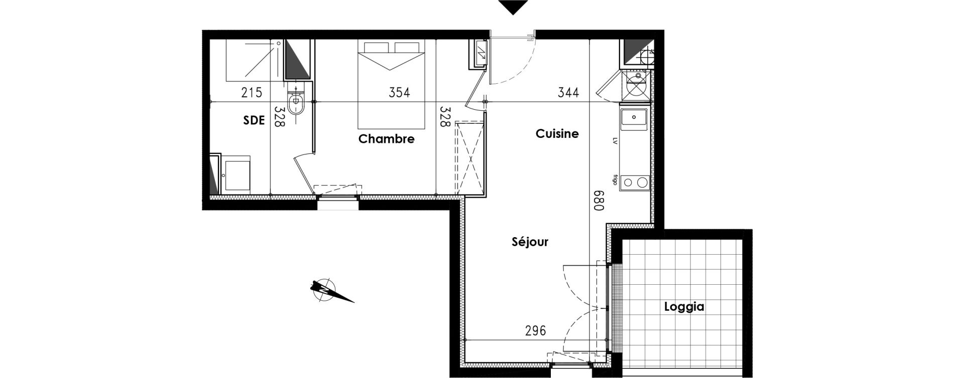 Appartement T2 de 39,60 m2 &agrave; Toulouse Lalande
