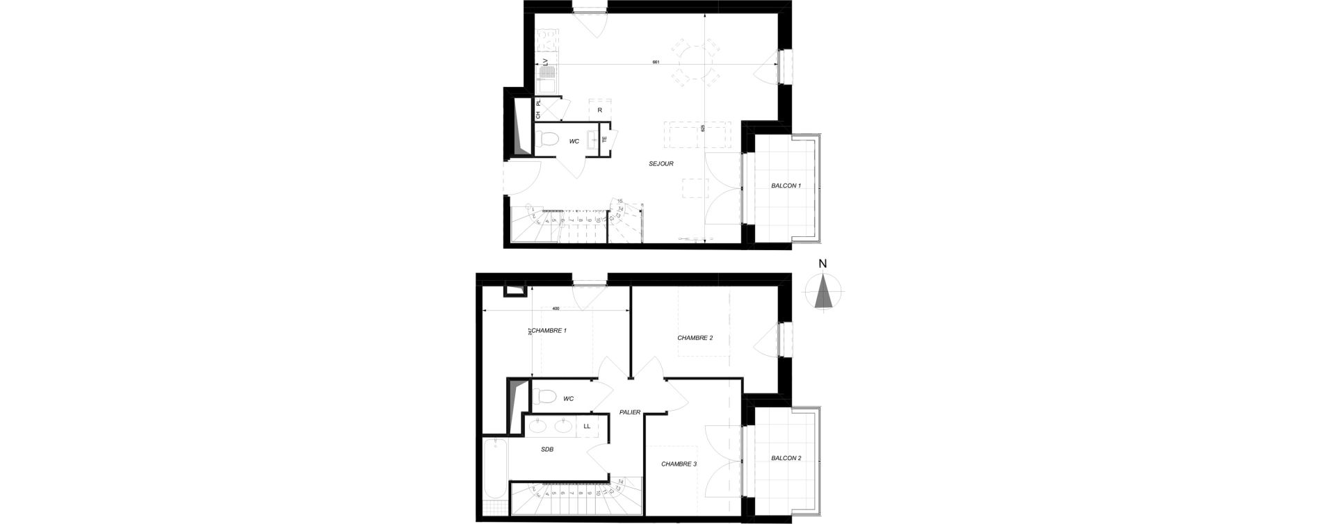 Appartement T4 de 76,31 m2 &agrave; Toulouse Lalande