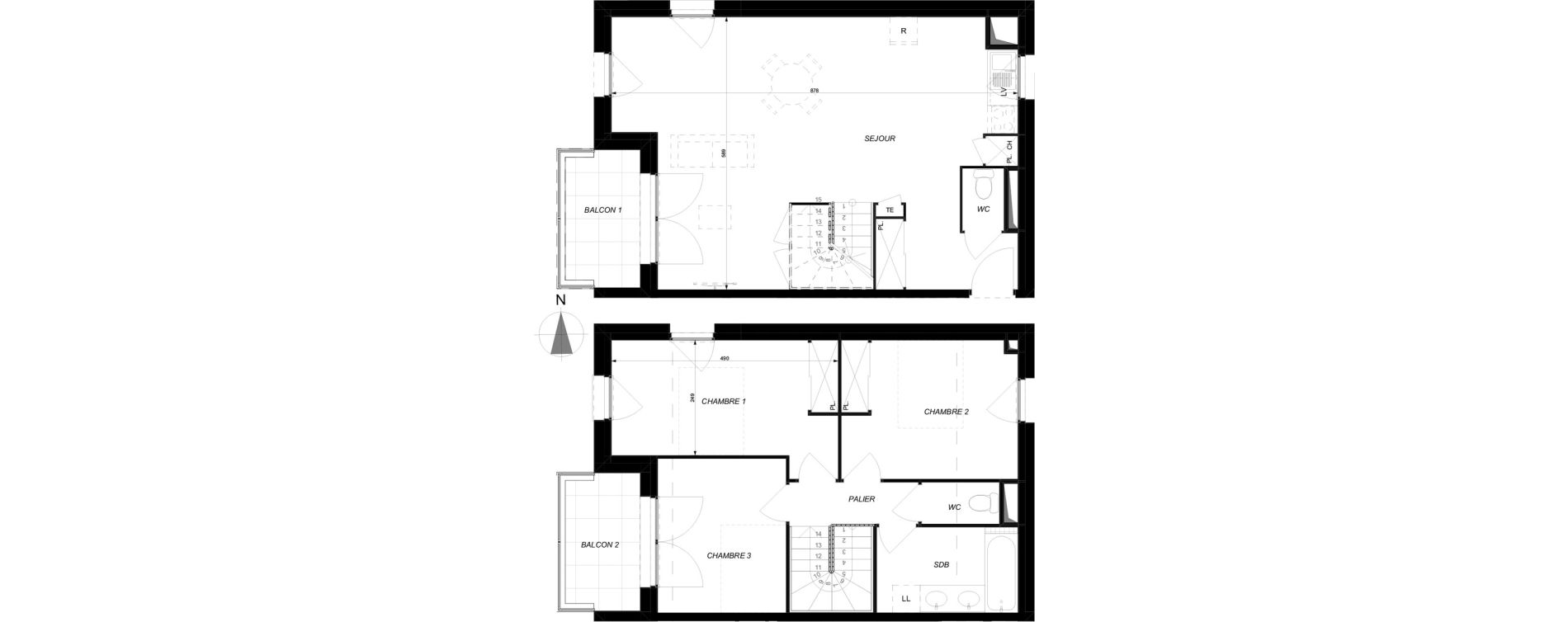 Appartement T4 de 86,89 m2 &agrave; Toulouse Lalande