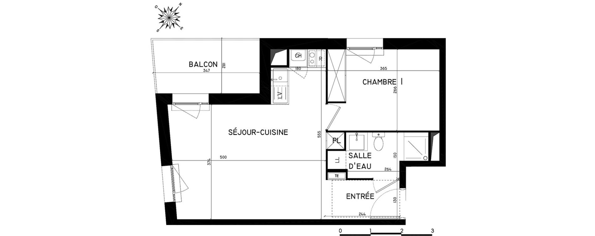 Appartement T2 de 38,64 m2 &agrave; Toulouse Saint-martin-du-touch