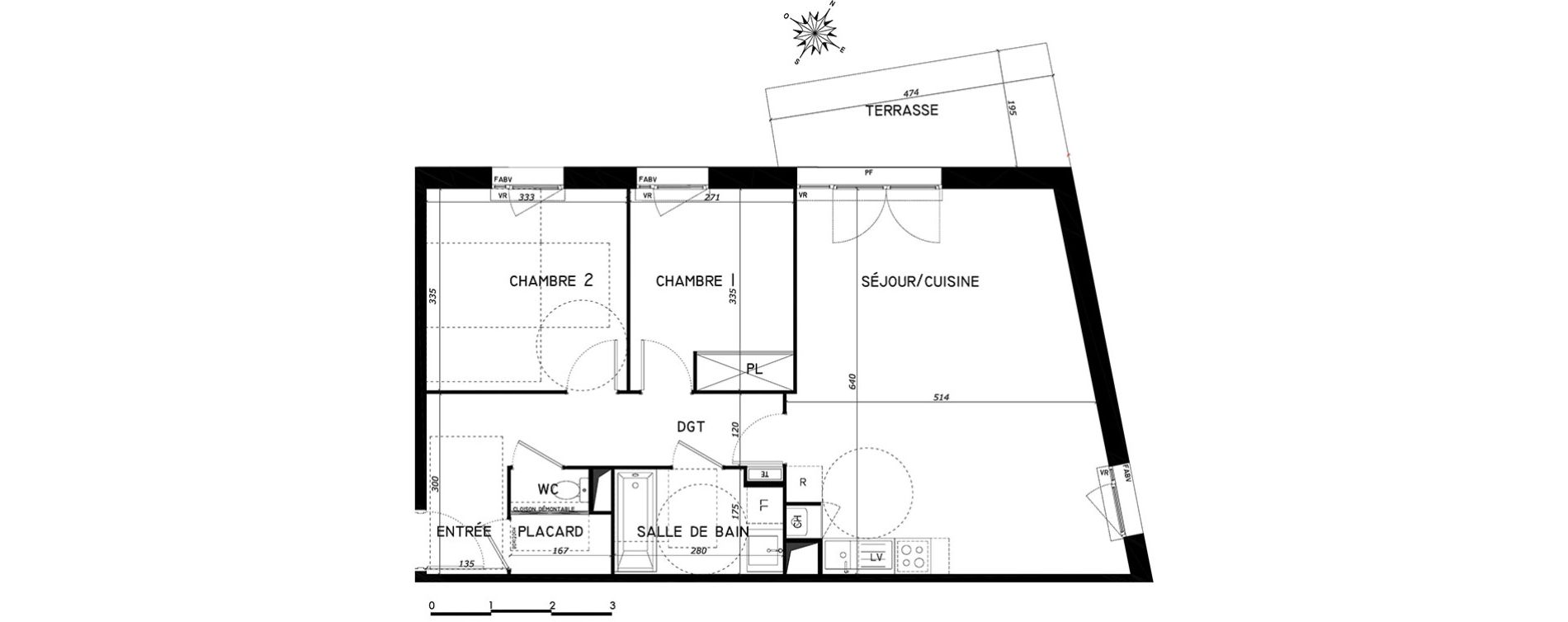 Appartement T3 de 68,50 m2 &agrave; Toulouse Saint-martin-du-touch