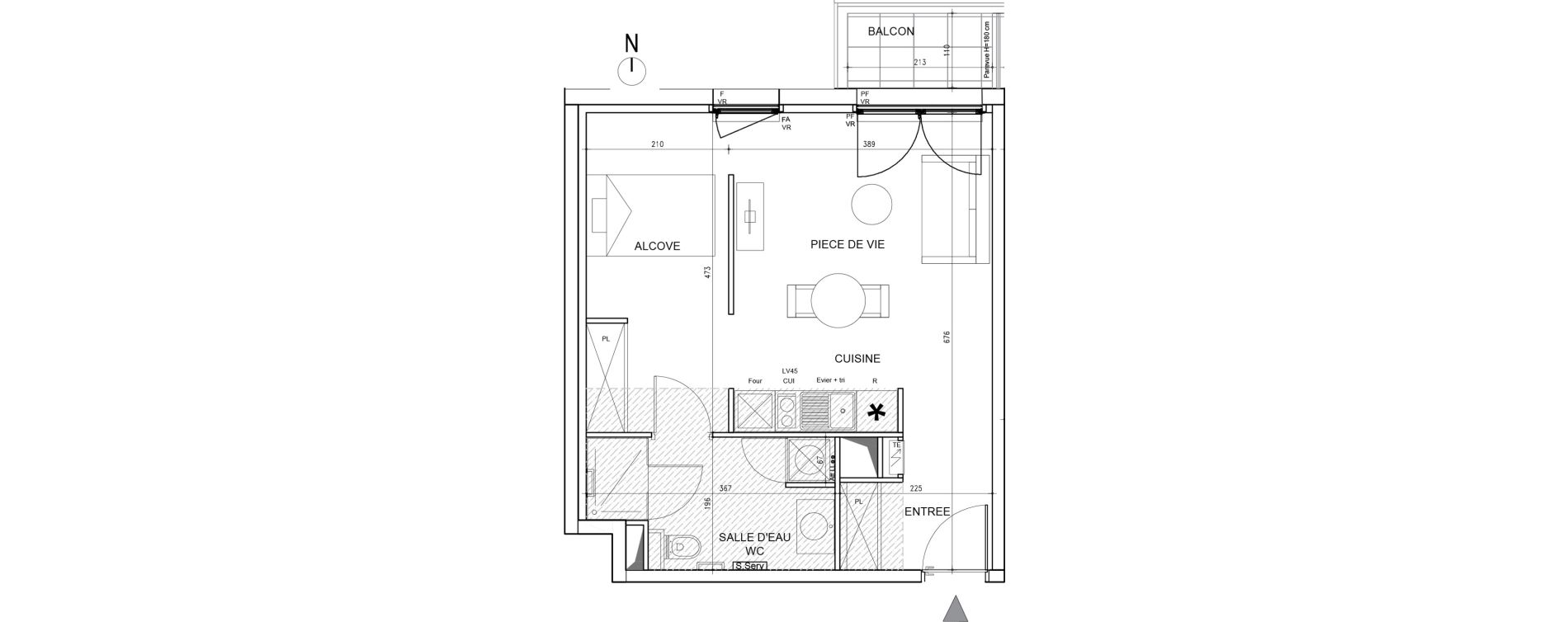 Appartement T1 de 38,70 m2 &agrave; Toulouse Bazacle