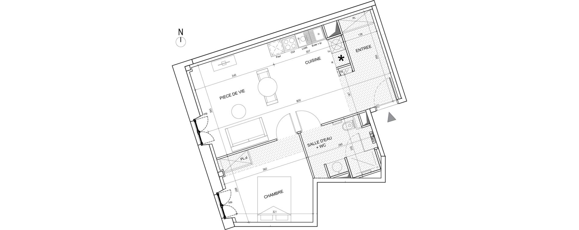 Appartement T2 de 48,00 m2 &agrave; Toulouse Bazacle