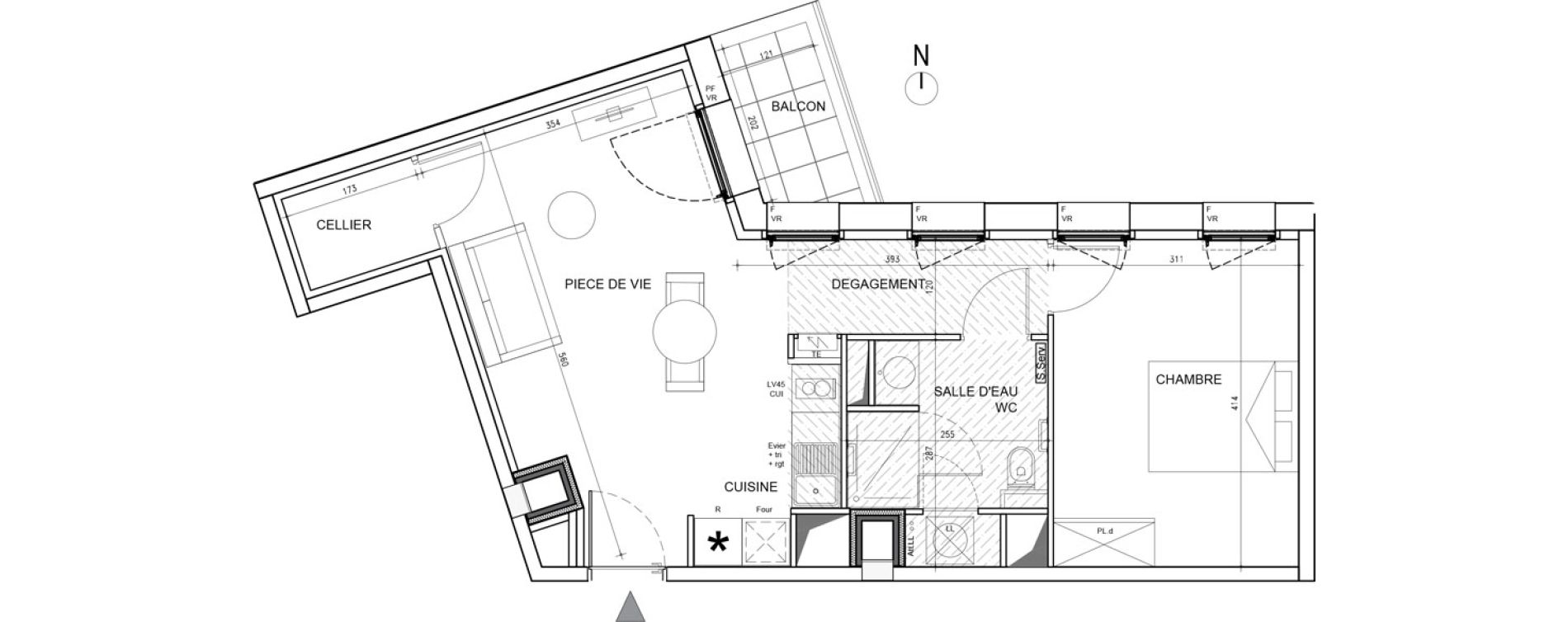 Appartement T2 de 46,50 m2 &agrave; Toulouse Bazacle