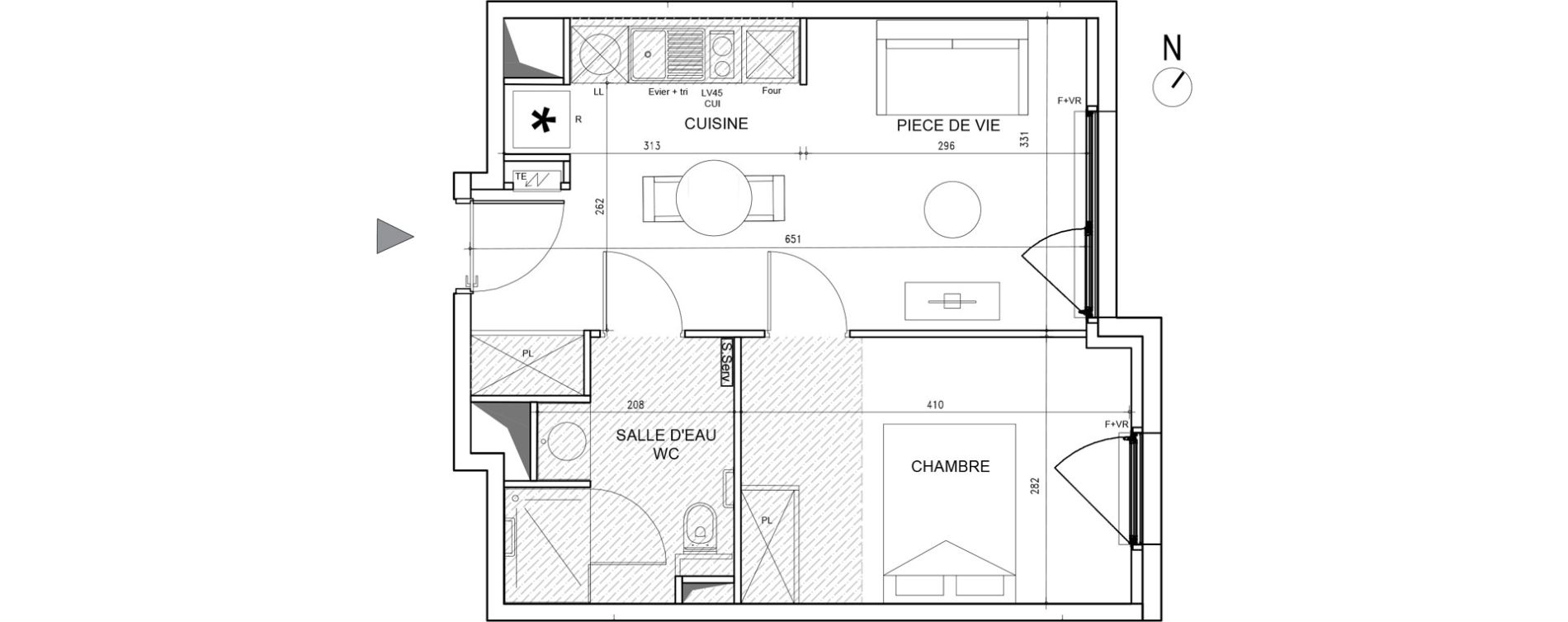 Appartement T2 de 38,20 m2 &agrave; Toulouse Bazacle