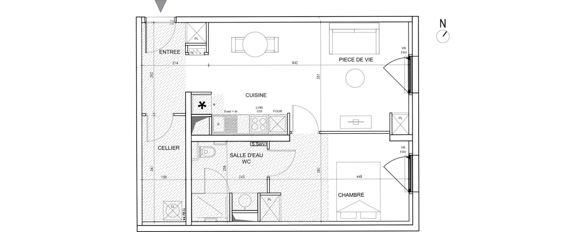 Appartement T2 de 51,40 m2 &agrave; Toulouse Bazacle