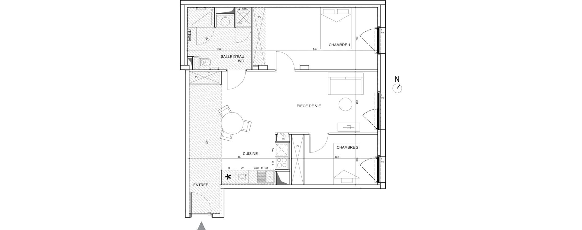 Appartement T3 de 68,70 m2 &agrave; Toulouse Bazacle