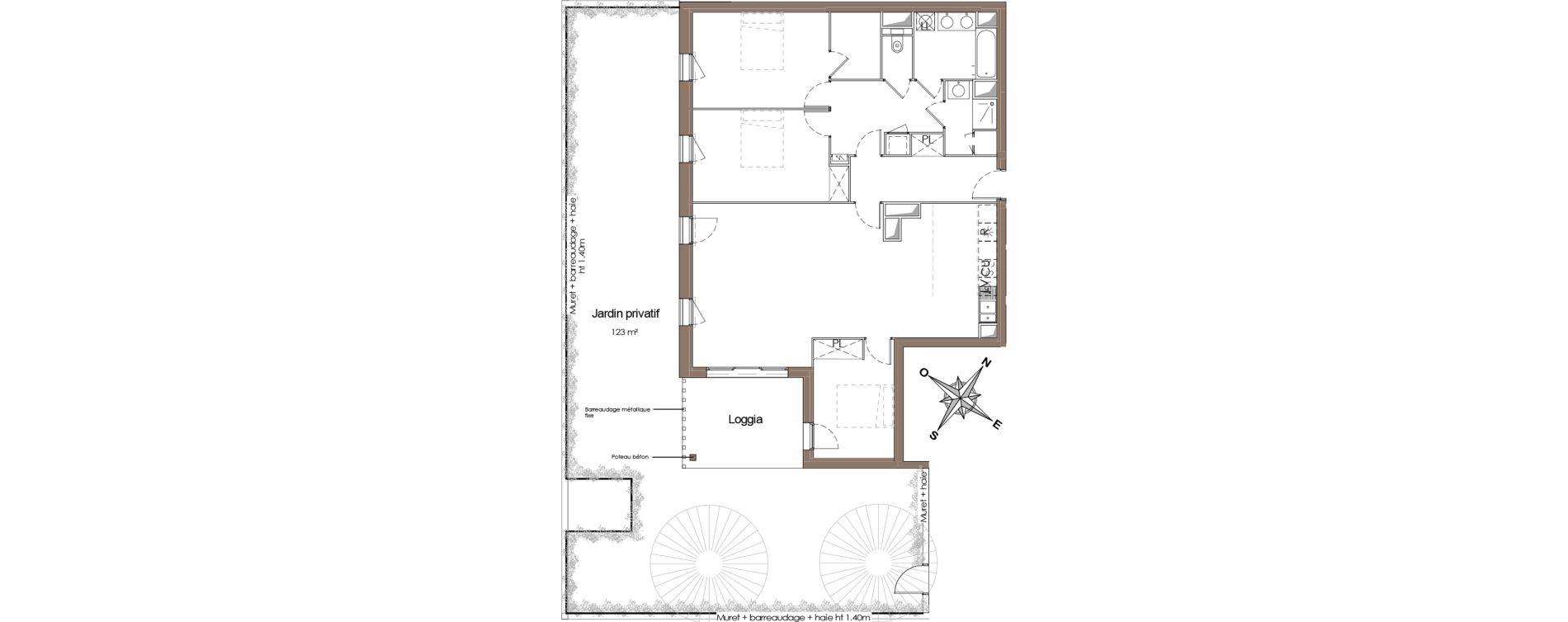 Appartement T4 de 117,70 m2 &agrave; Toulouse Guilhem&eacute;ry
