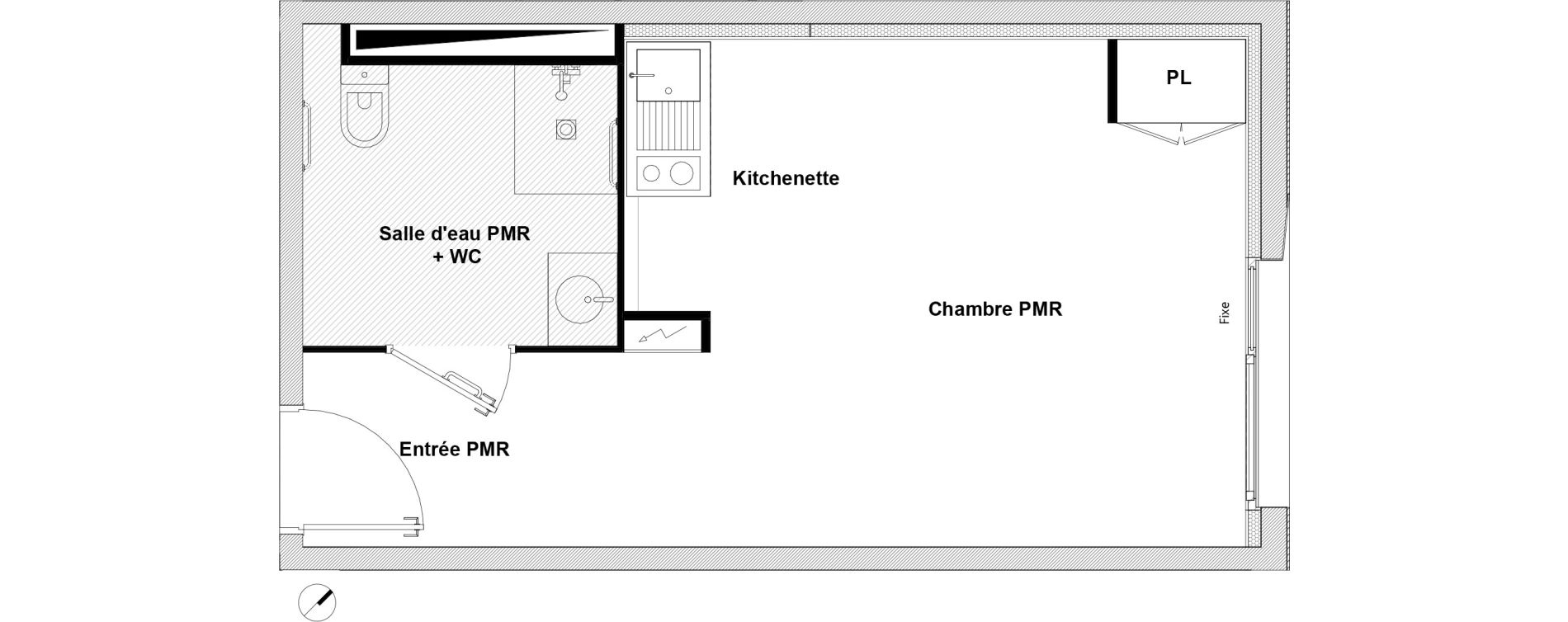 Appartement T1 de 28,09 m2 &agrave; Toulouse Rangueil