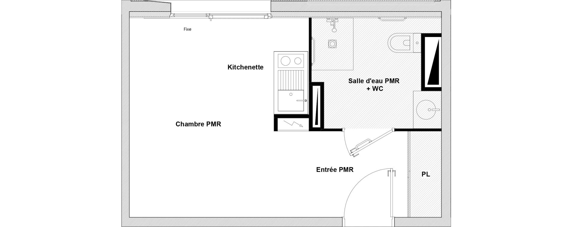 Appartement T1 de 21,90 m2 &agrave; Toulouse Rangueil