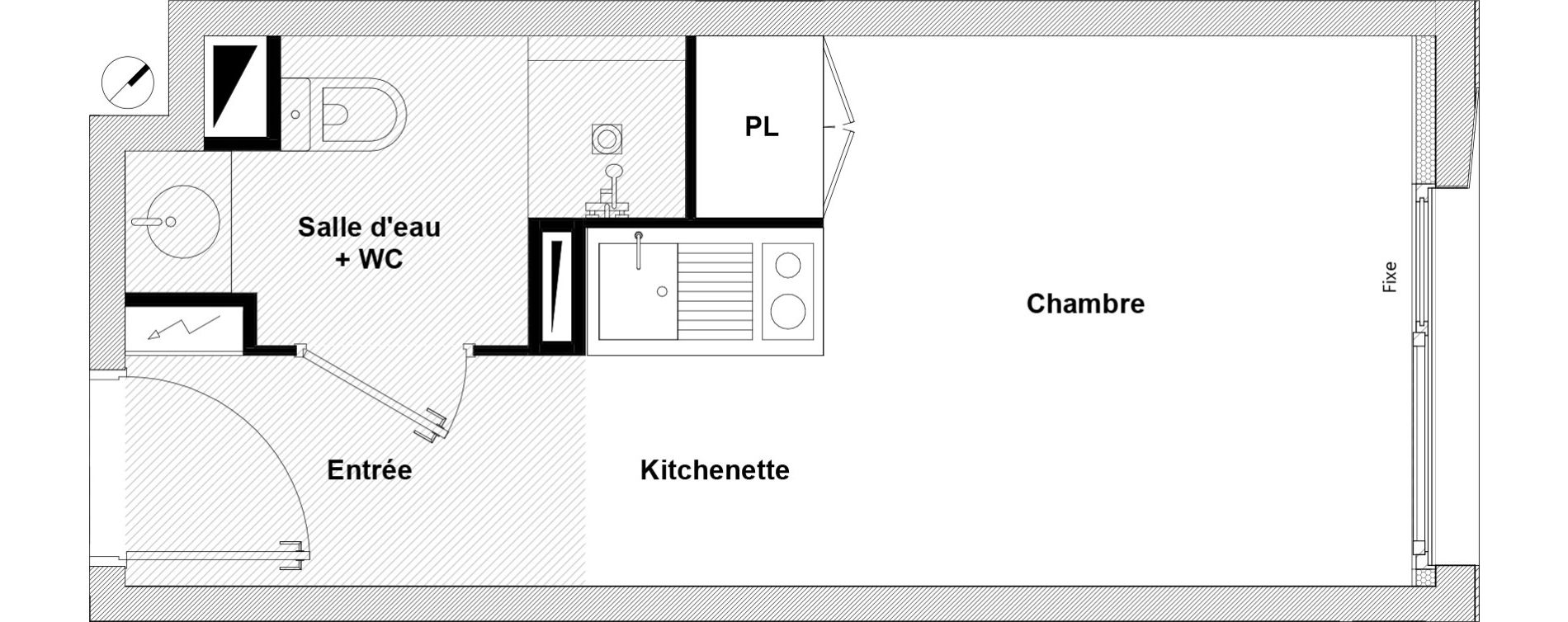 Appartement T1 de 17,41 m2 &agrave; Toulouse Rangueil
