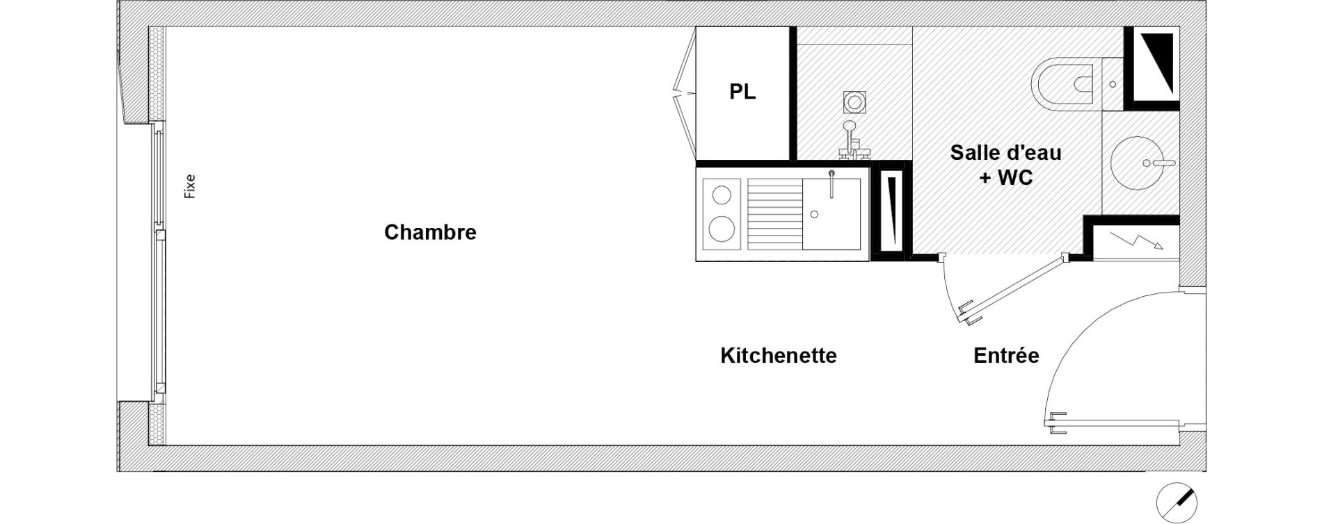 Appartement T1 de 19,68 m2 &agrave; Toulouse Rangueil