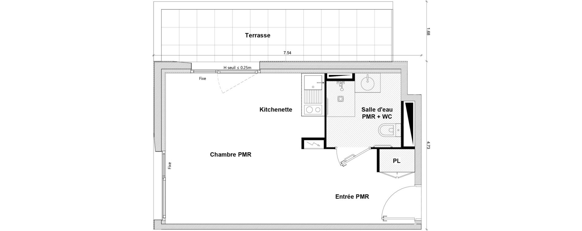 Appartement T1 de 28,41 m2 &agrave; Toulouse Rangueil