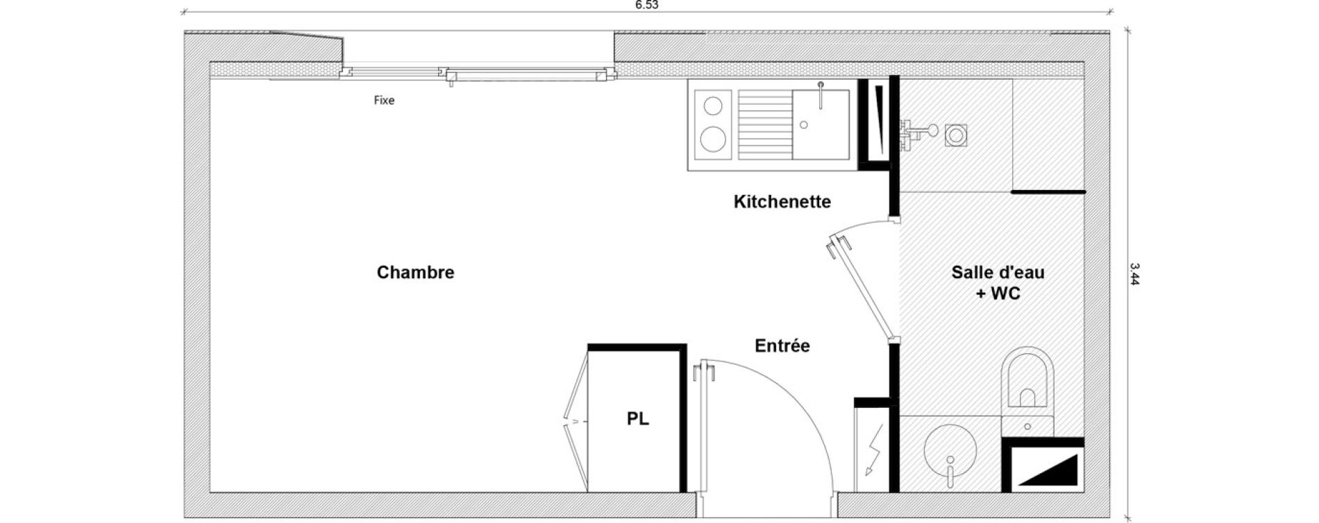 Appartement T1 de 17,35 m2 &agrave; Toulouse Rangueil