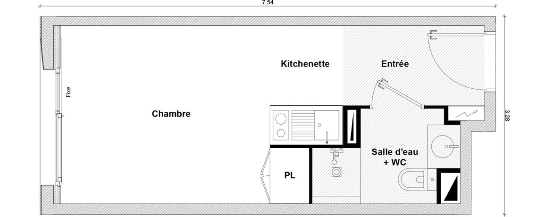 Appartement T1 de 19,50 m2 &agrave; Toulouse Rangueil