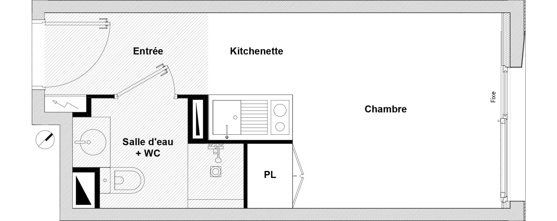Appartement T1 de 17,12 m2 &agrave; Toulouse Rangueil