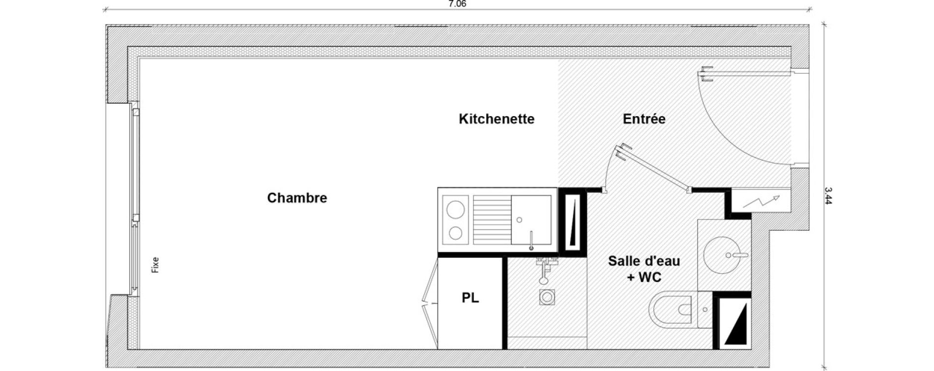 Appartement T1 de 17,91 m2 &agrave; Toulouse Rangueil