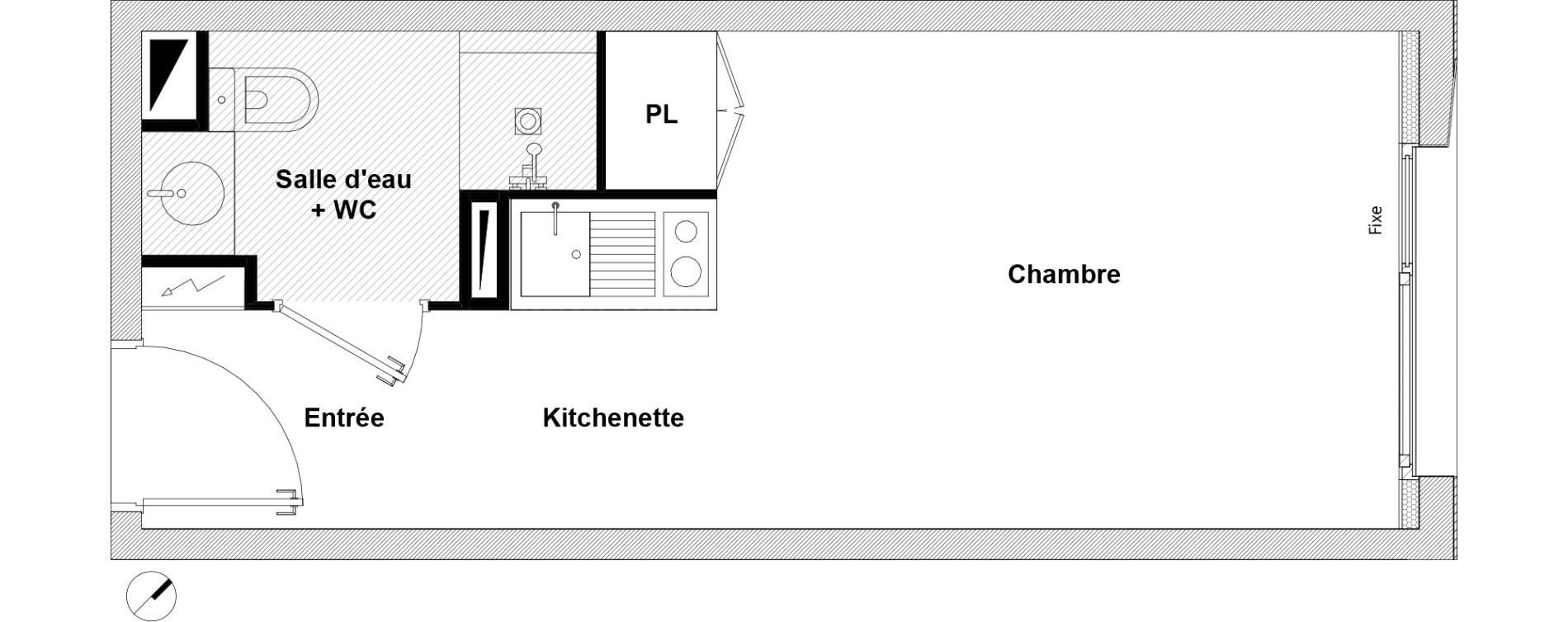 Appartement T1 de 20,57 m2 &agrave; Toulouse Rangueil
