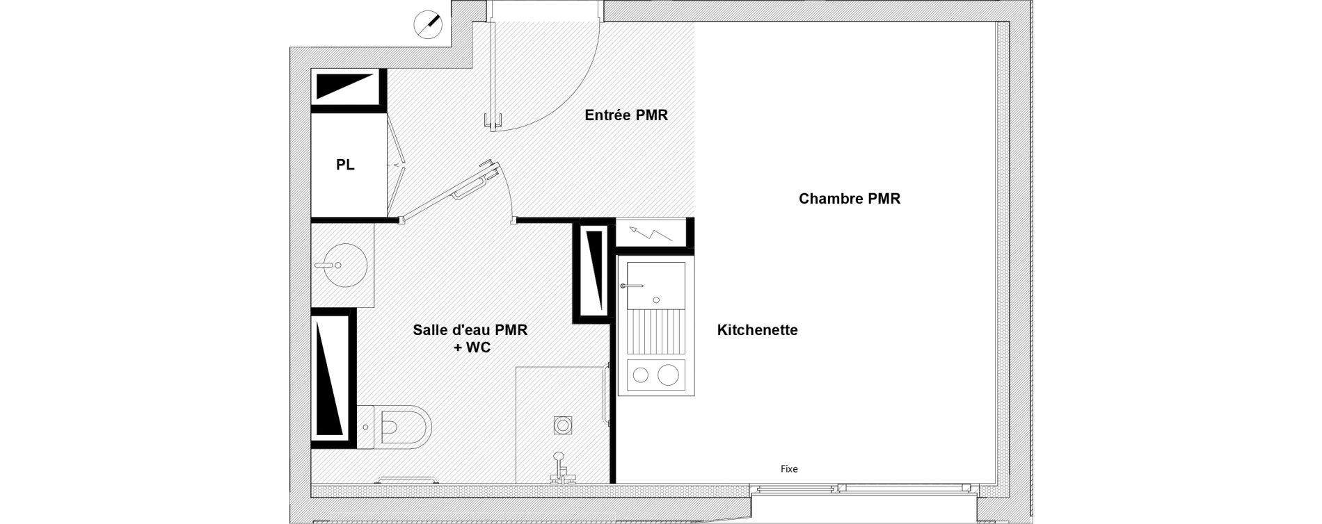 Appartement T1 de 21,13 m2 &agrave; Toulouse Rangueil