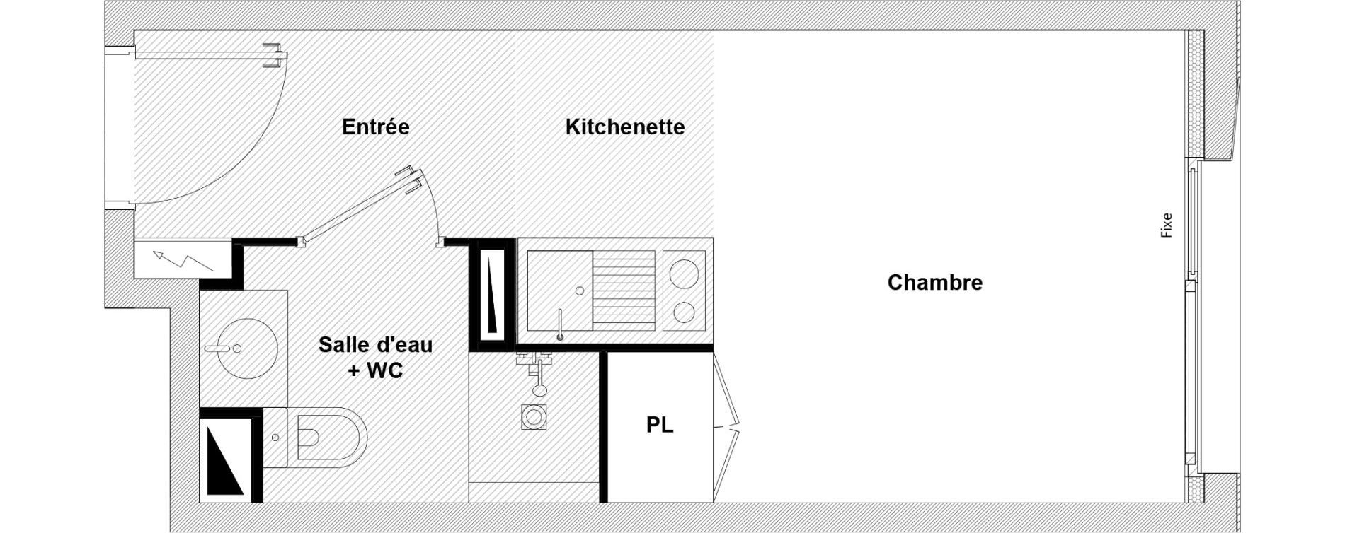 Appartement T1 de 17,47 m2 &agrave; Toulouse Rangueil