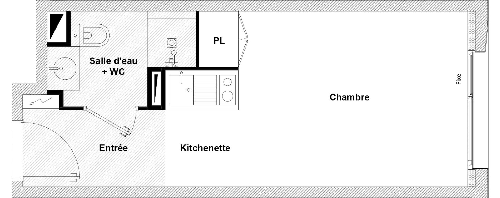 Appartement T1 de 20,04 m2 &agrave; Toulouse Rangueil