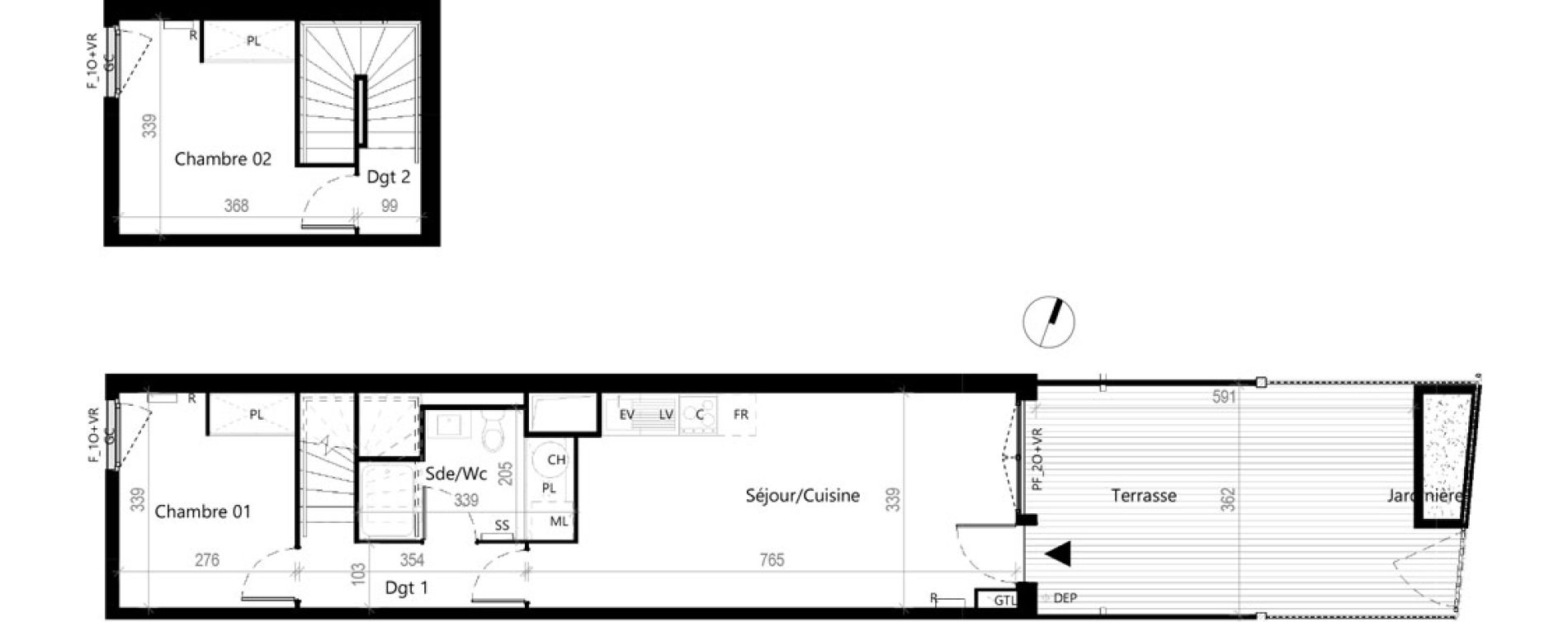 Appartement T3 de 54,30 m2 &agrave; Toulouse La gloire