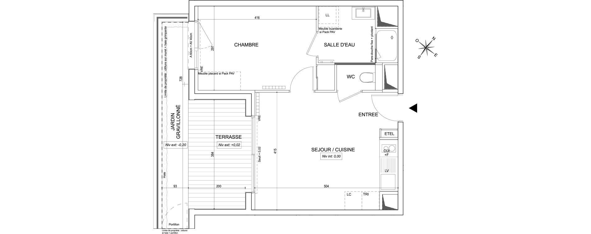 Appartement T2 de 39,41 m2 &agrave; Toulouse Guillaumet