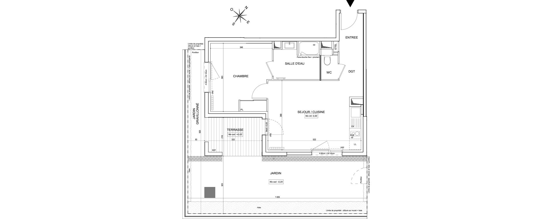 Appartement T2 de 44,37 m2 &agrave; Toulouse Guillaumet