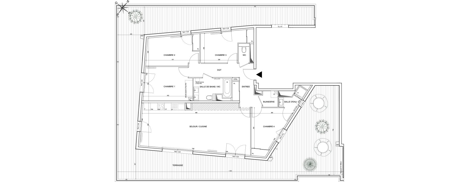 Appartement T5 de 108,19 m2 &agrave; Toulouse Guillaumet