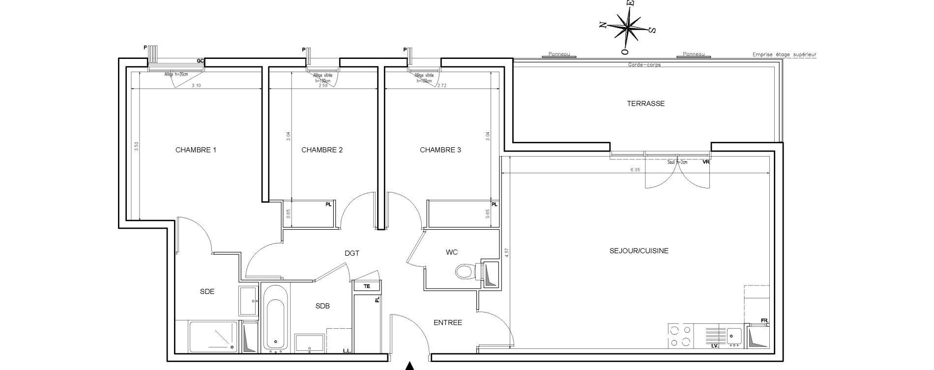 Appartement T4 de 80,67 m2 &agrave; Toulouse Aerospace