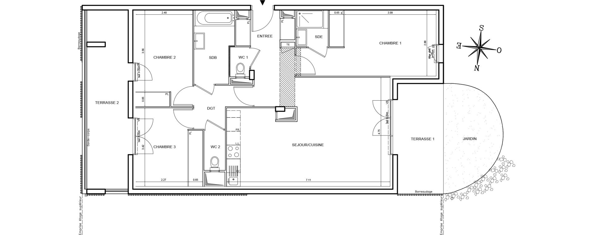 Appartement T4 de 86,42 m2 &agrave; Toulouse Aerospace