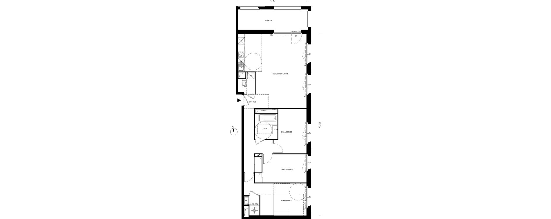Appartement T4 de 86,70 m2 &agrave; Toulouse Empalot