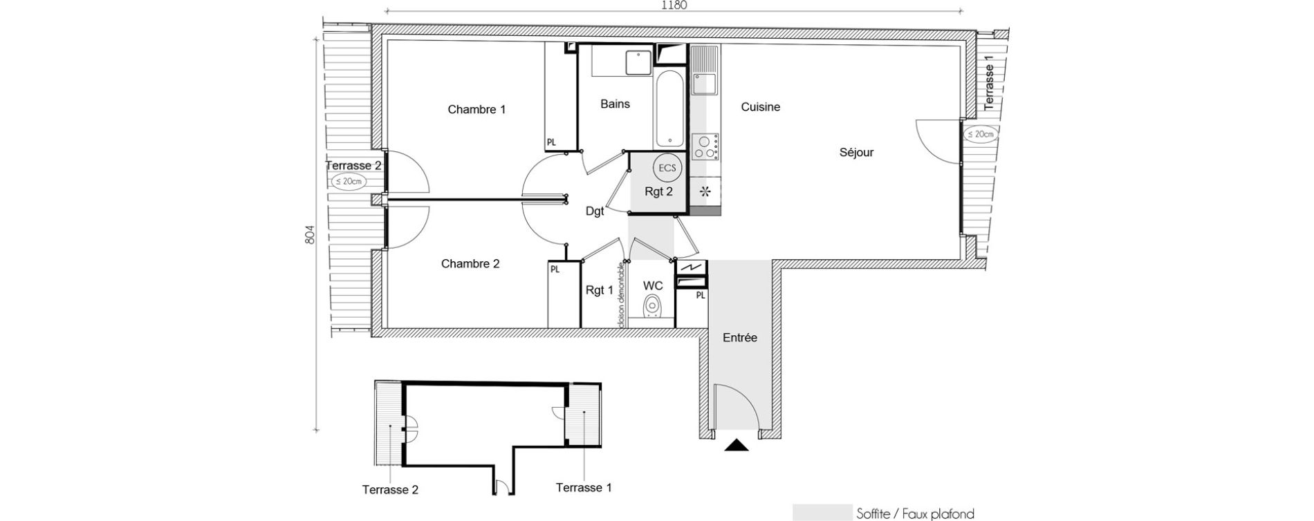 Appartement T3 de 64,37 m2 &agrave; Toulouse Saint-cyprien