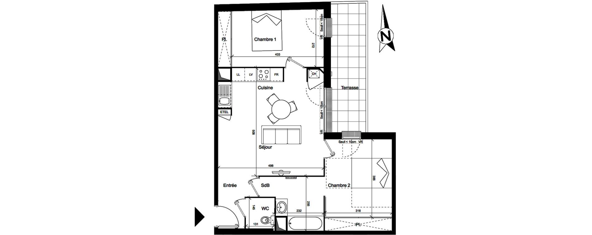 Appartement T3 de 63,20 m2 &agrave; Toulouse Argoulets
