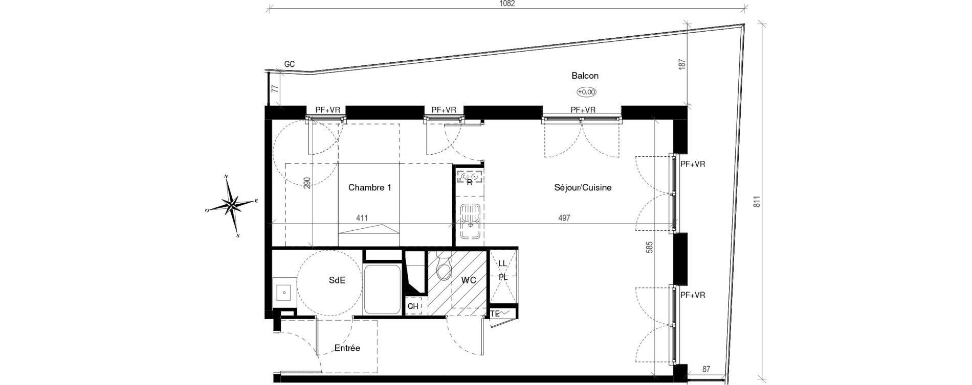 Appartement T2 de 51,00 m2 &agrave; Toulouse Croix de pierre