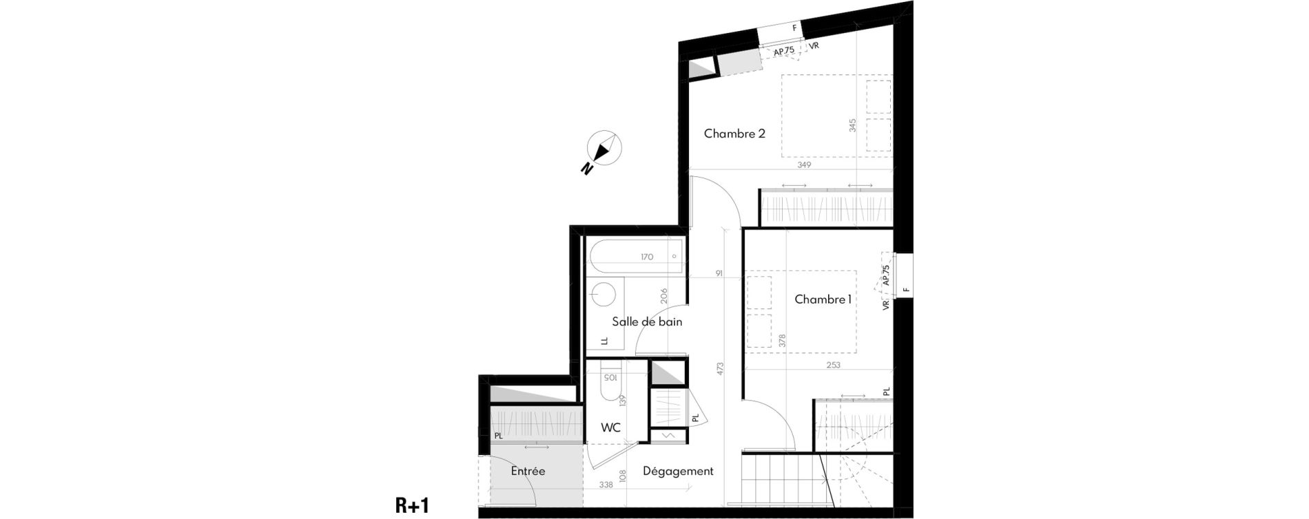 Duplex T4 de 84,16 m2 &agrave; Toulouse La roseraie