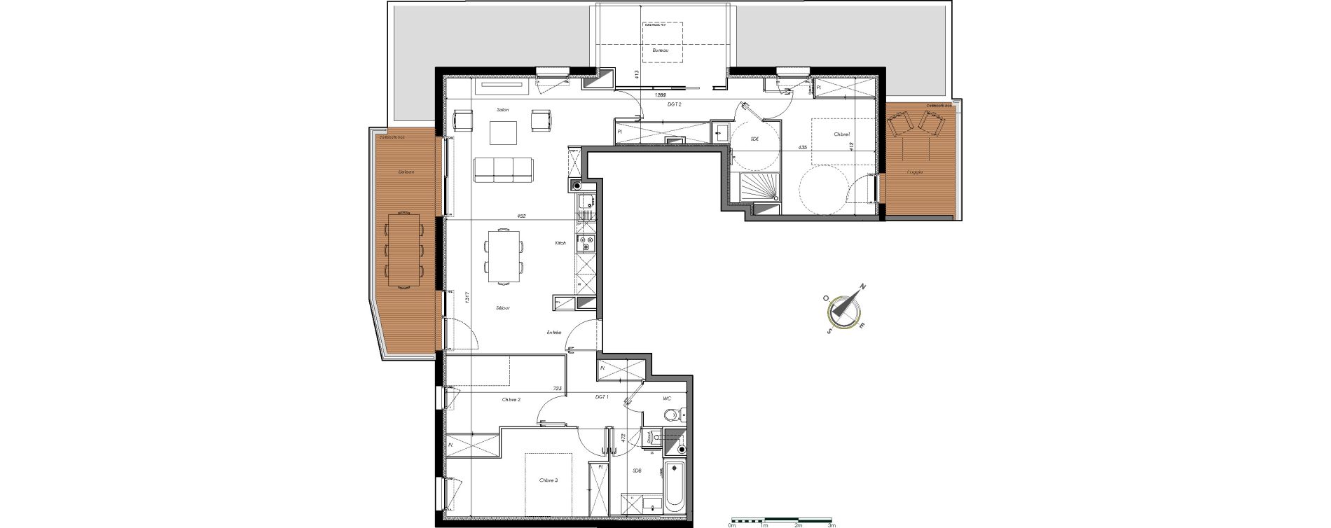 Appartement T4 bis de 95,91 m2 &agrave; Toulouse Pech david