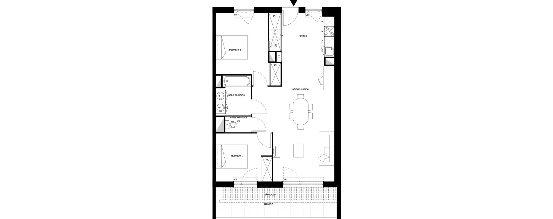 Appartement T3 de 67,48 m2 &agrave; Toulouse Les izards