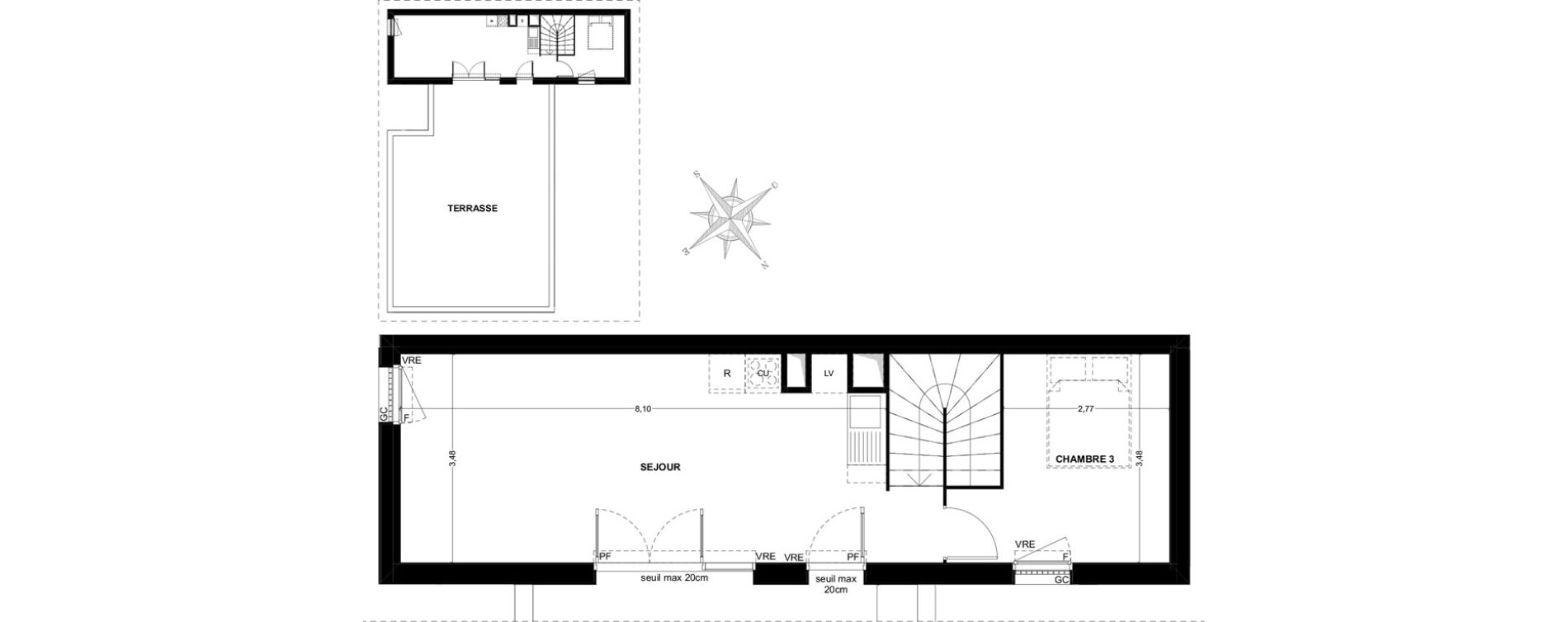 Appartement T4 de 79,32 m2 &agrave; Toulouse Malep&egrave;re
