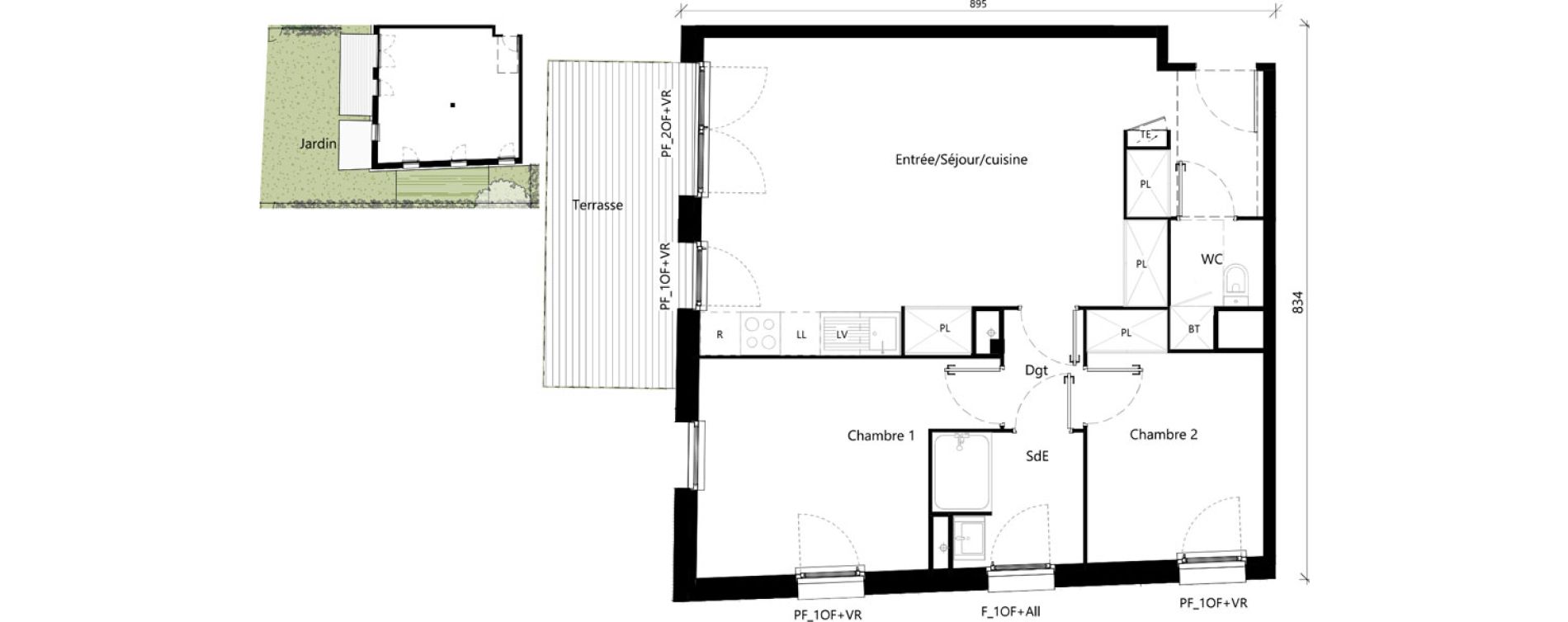 Appartement T3 de 64,30 m2 &agrave; Toulouse Saint-simon