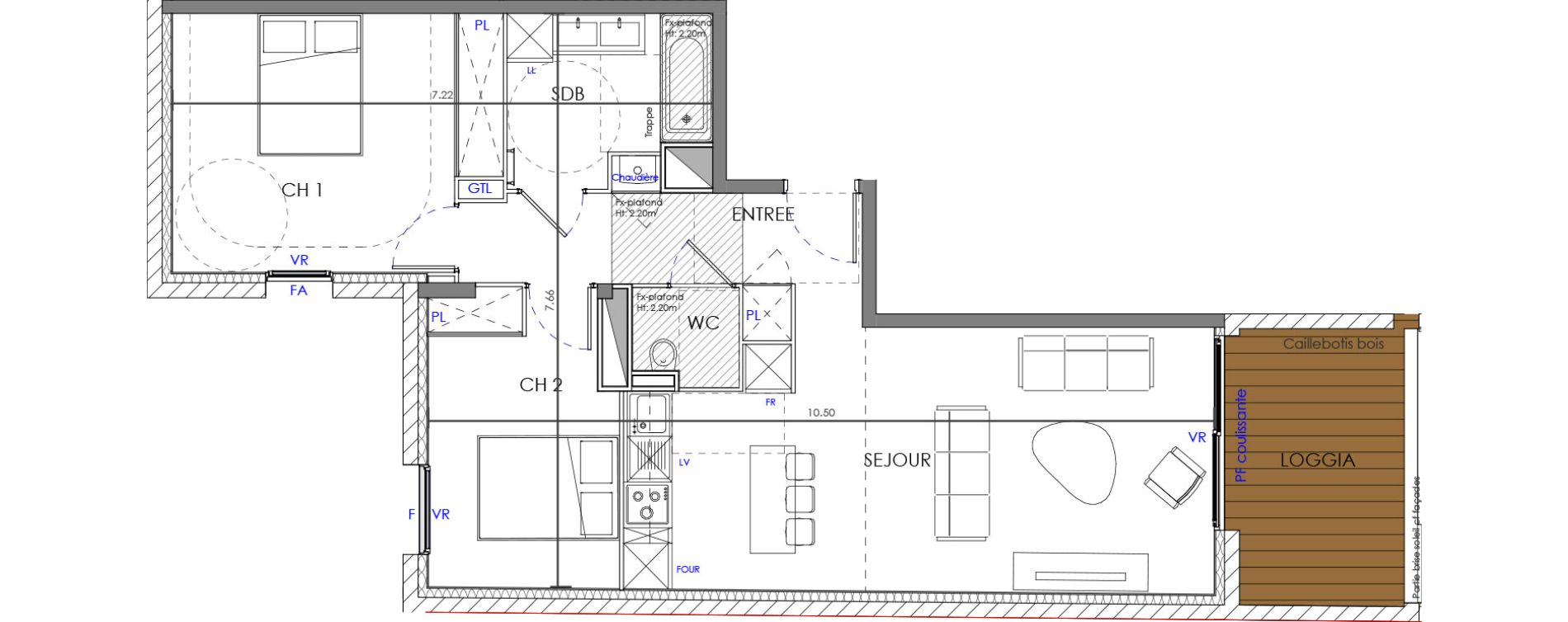 Appartement T3 de 65,72 m2 &agrave; Toulouse Mendes france