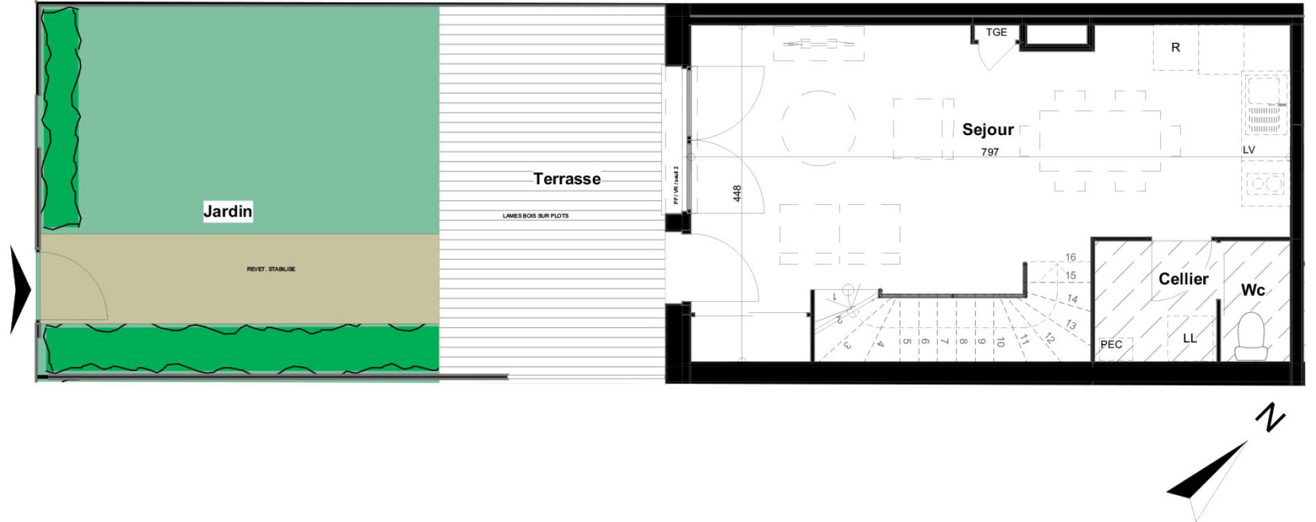 Duplex T3 de 62,62 m2 &agrave; Toulouse Bonnefoy